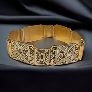 Vintage gold Spanish Damascene bracelet